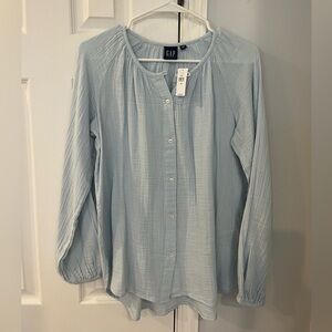 GAP light blue cotton gauze shirt